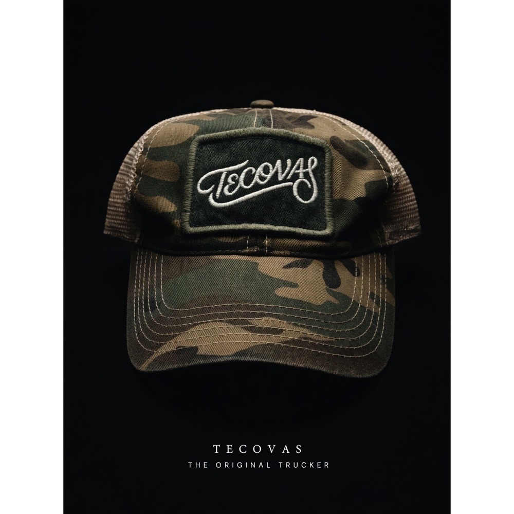 Tecovas The Original Trucker Hat Camo Mesh Snapback Cap Legacy 92 Woodland Camo